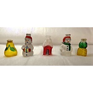 Lot of 5 Vintage Old World Christmas Glass Light Cover Light Up Ornaments LQQK!